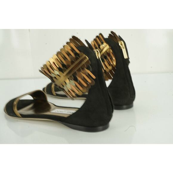 Jimmy Choo Kimro Fringe Ankle Strap Flat Sandals Size 38 Women's $995 NIB Toe - Picture 6 of 12